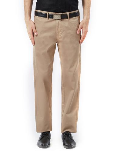 brown cotton flat front casual trouser - 15347325 - Very Small Image - 1