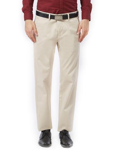 beige cotton flat front casual trouser - 15347326 - Very Small Image - 1