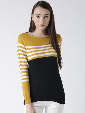 ribbed hem striped pullover - 15347351 - Standard Image - 1