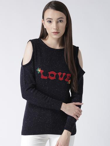 cold shoulder embroidered pullover - 15347365 - Very Small Image - 1