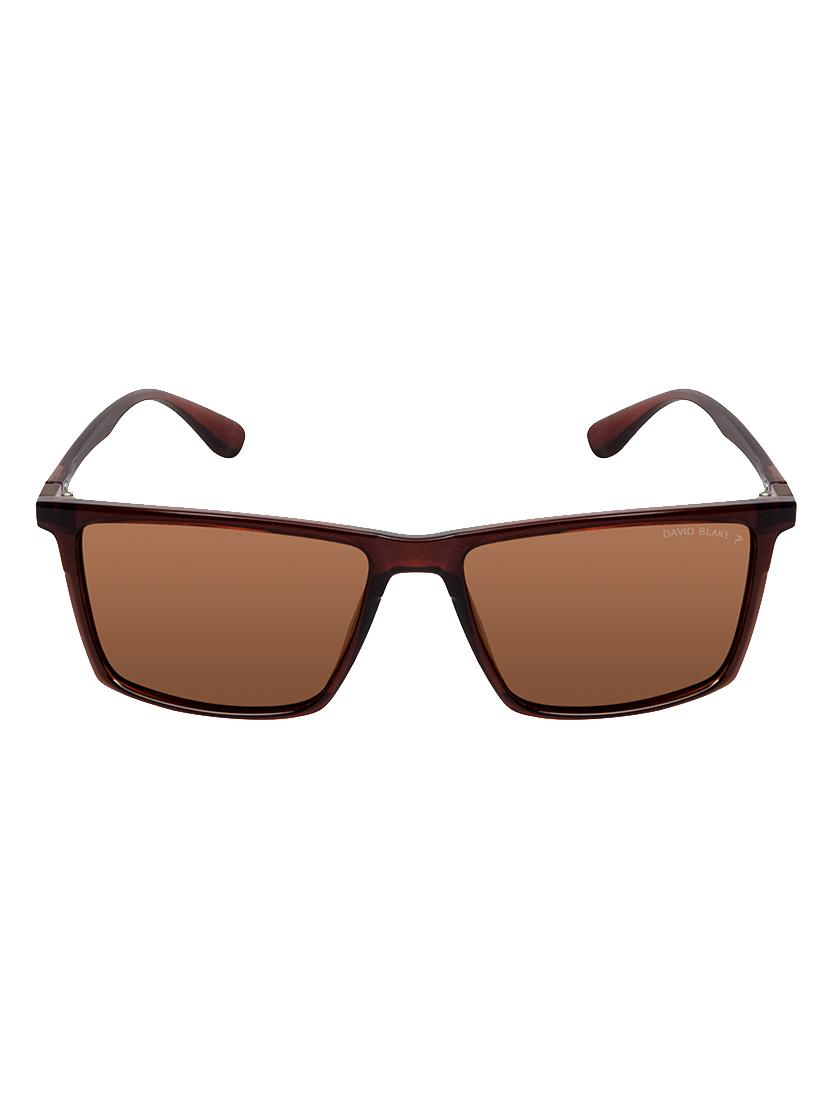 David Blake Brown Rectangular Polarised & UV Protected Sunglass - 15347407 - Zoom Image - 1