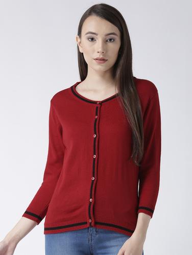 red solid cardigan - 15347451 - Very Small Image - 1