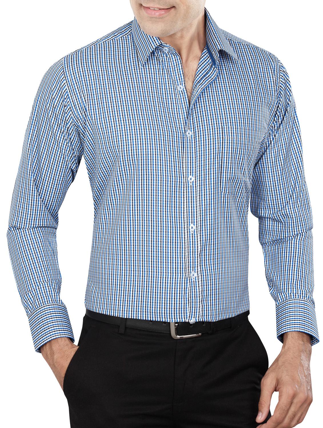 blue polyester blend formal shirt - 15347857 - Zoom Image - 1