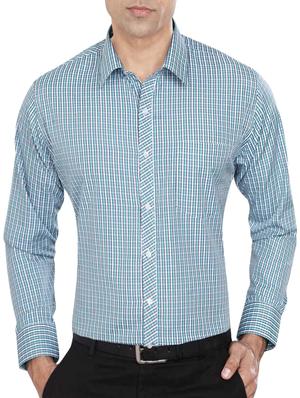 blue polyester blend formal shirt - 15347862 - Standard Image - 1