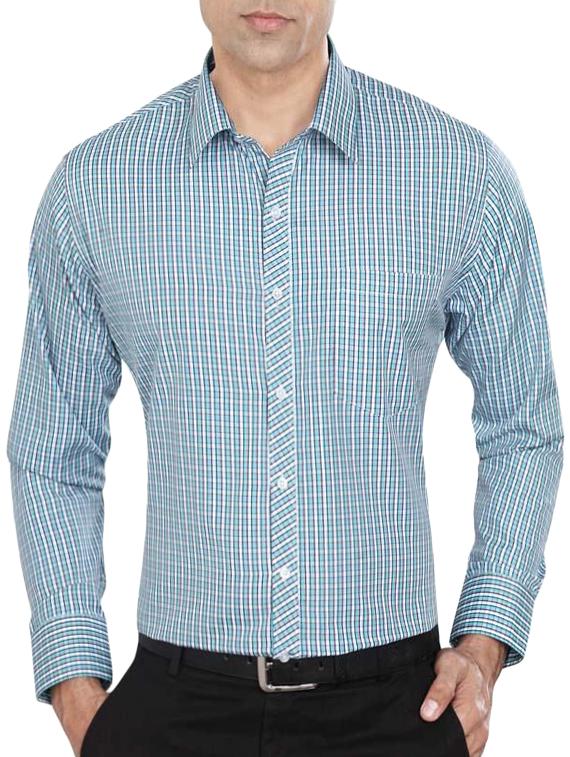 blue polyester blend formal shirt - 15347862 - Zoom Image - 1