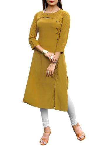 yellow straight kurta - 15347870 - Very Small Image - 1