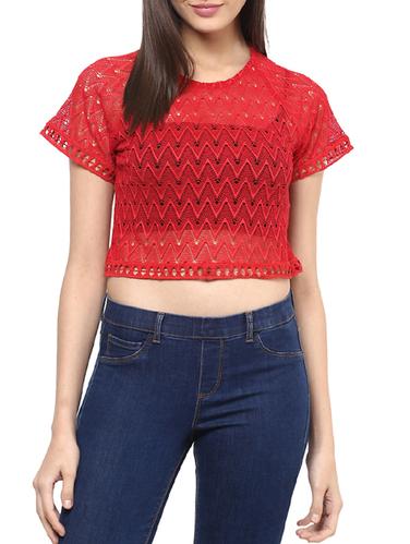 solid knitted crop top - 15347931 - Very Small Image - 1