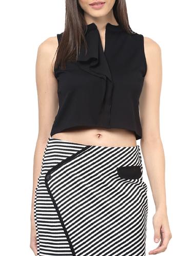 ruffled detail crop top - 15347934 - Very Small Image - 1