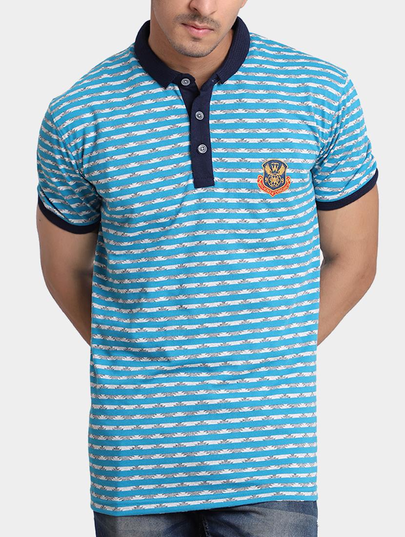 blue cotton all over print t-shirt - 15347964 - Zoom Image - 1