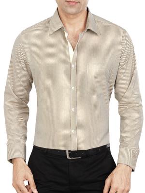beige polyester blend formal shirt - 15347981 - Standard Image - 1