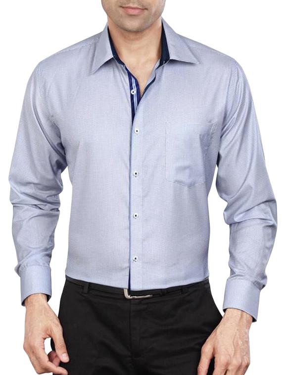 blue polyester blend formal shirt - 15347991 - Zoom Image - 1