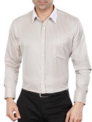 beige polyester blend formal shirt - 15347994 - Standard Image - 1