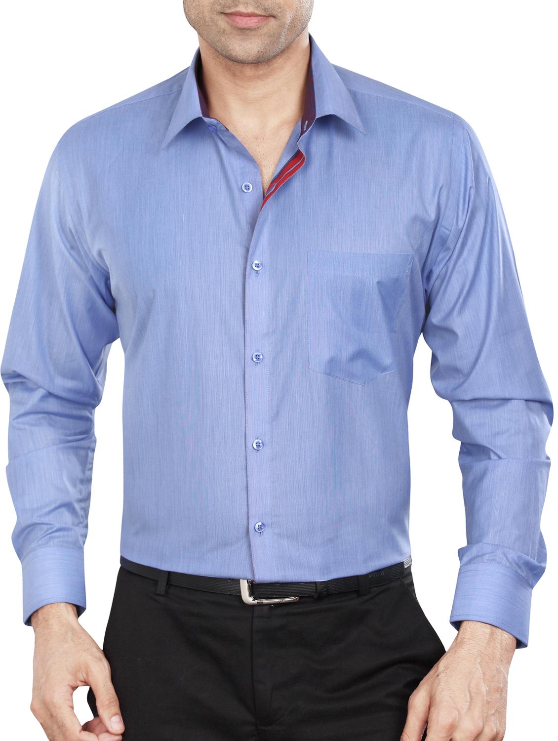 blue polyester blend formal shirt - 15348001 - Zoom Image - 1