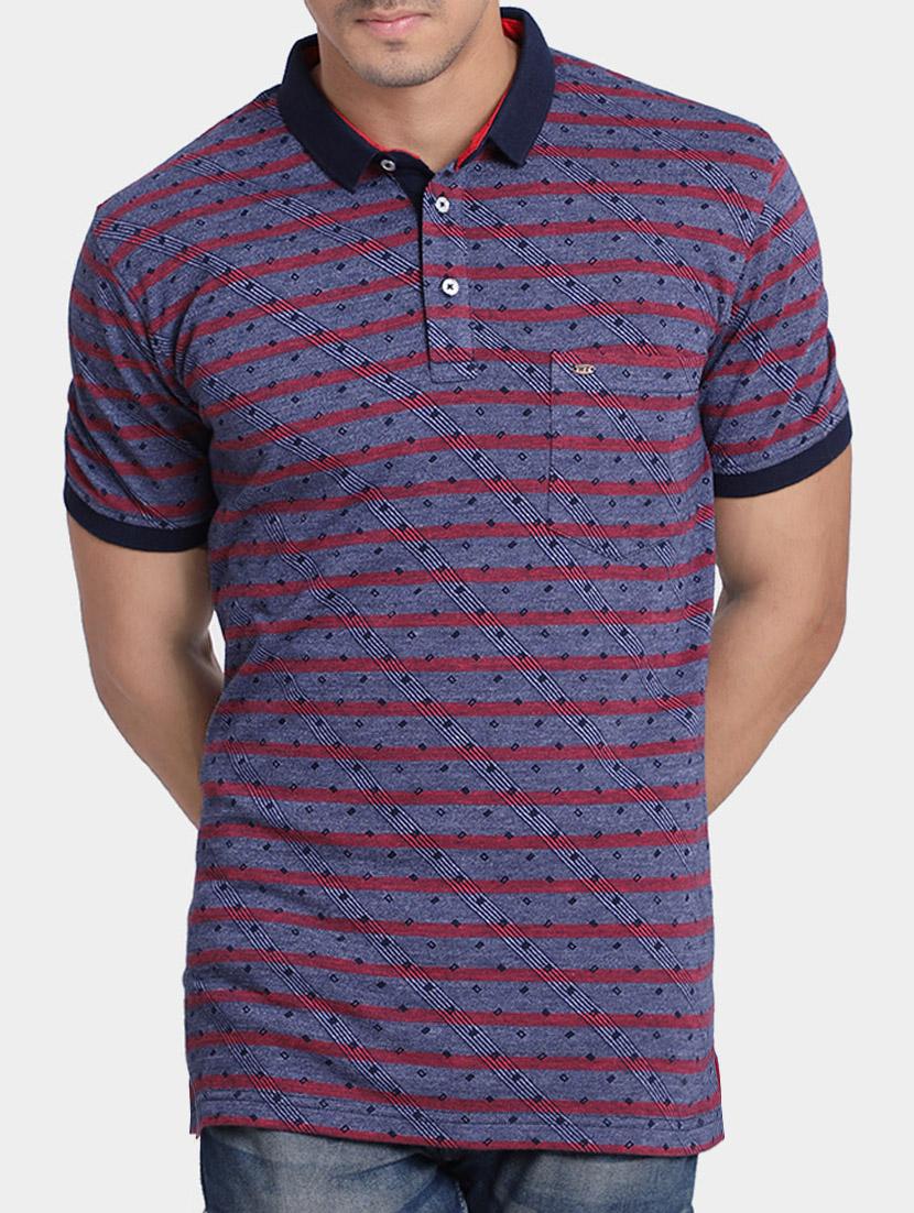 blue cotton all over print t-shirt - 15348140 - Zoom Image - 1