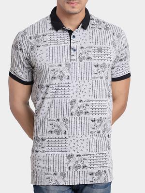 grey cotton all over print t-shirt - 15348150 - Standard Image - 1