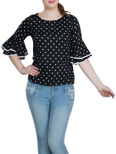 polka dot bell sleeved top - 15348354 - Very Small Image - 1