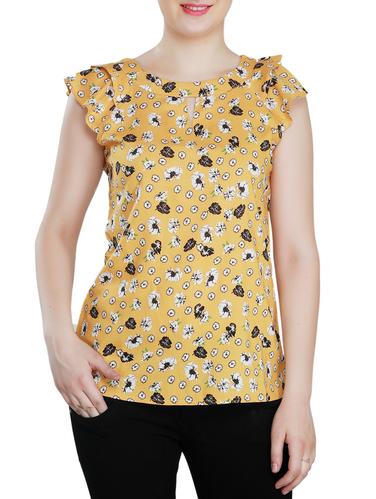 floral key hole neck top - 15348356 - Very Small Image - 1