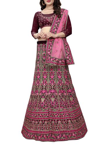 Embroidered a-line lehenga - 15348406 - Very Small Image - 1