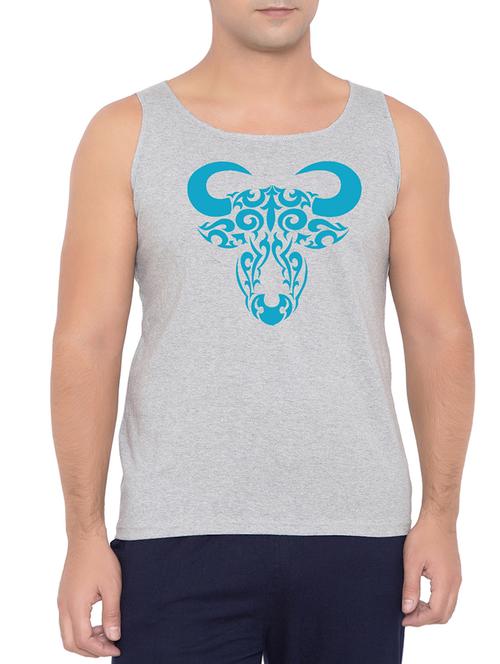 grey cotton blend vest - 15348444 - Standard Image - 1