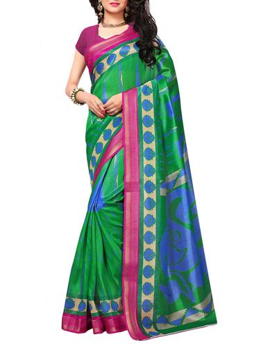 Geometrical Bhagalpuri Saree with blouse - 15348487 - Very Small Image - 1