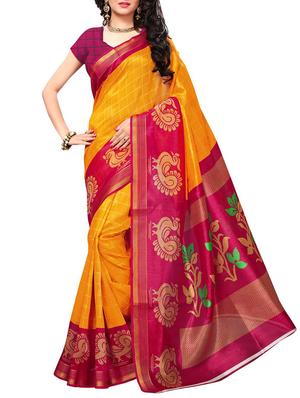 Checkered Bhagalpuri Saree with blouse - 15348495 - Standard Image - 1