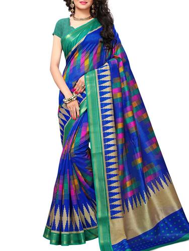 Geometrical Bhagalpuri Saree with blouse - 15348497 - Very Small Image - 1