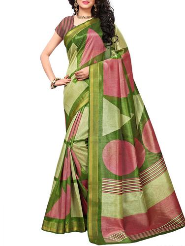 Geometrical Bhagalpuri Saree with blouse - 15348500 - Very Small Image - 1