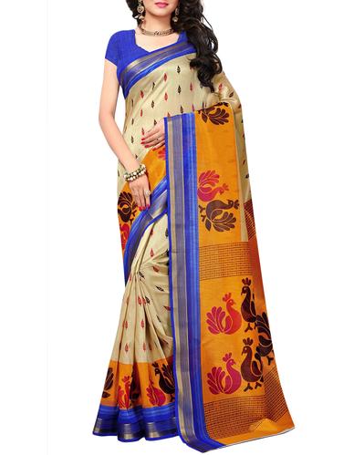 Conversational border bhagalpuri saree with blouse - 15348503 - Very Small Image - 1