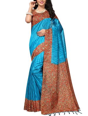Contrast bordered mysore silk saree with blouse - 15348518 - Standard Image - 1