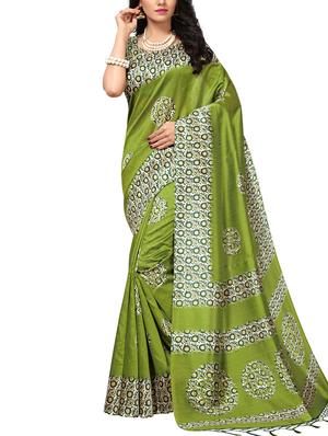 Contrast bordered mysore silk saree with blouse - 15348521 - Standard Image - 1