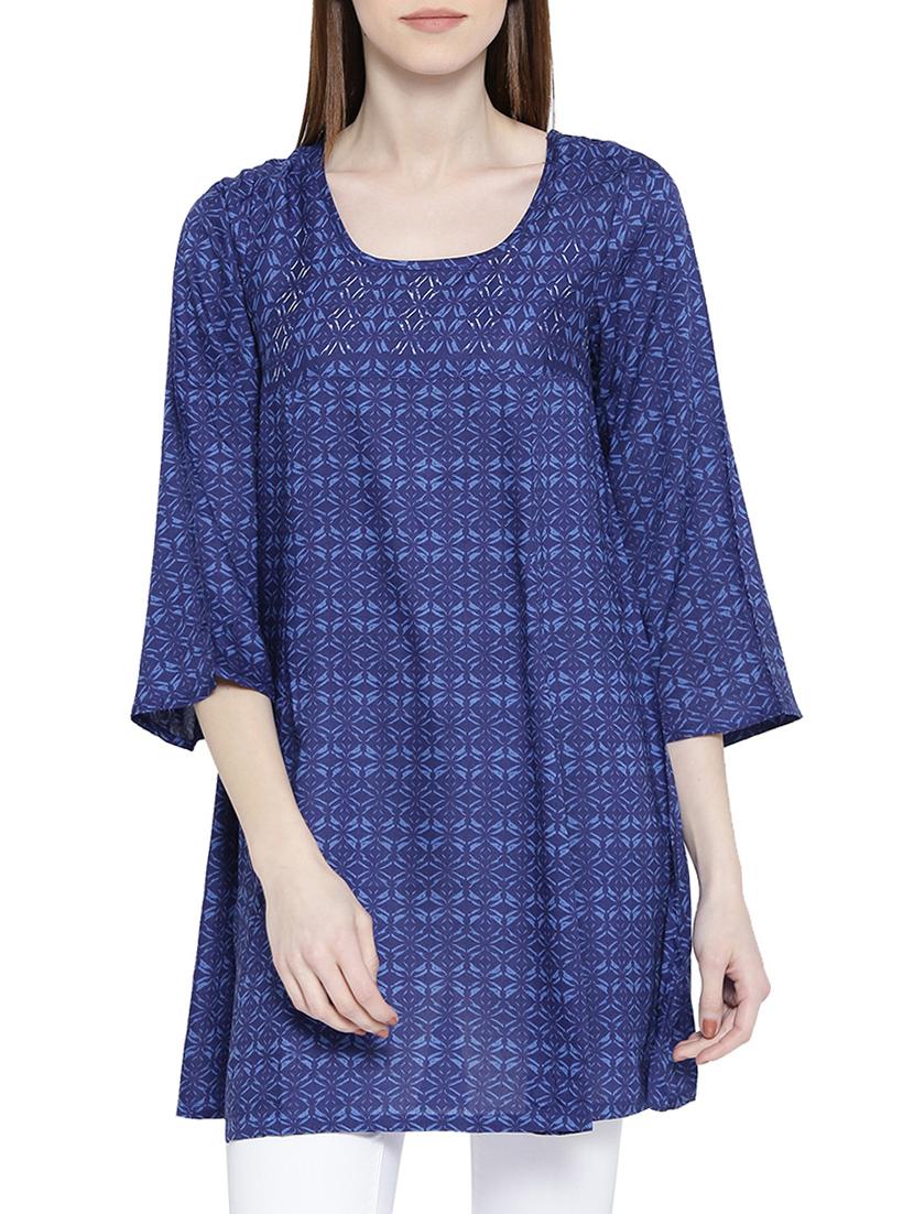 Round neck printed tunic - 15348719 - Zoom Image - 1