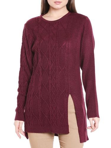 asymmetric cable knit pullover - 15348768 - Very Small Image - 1