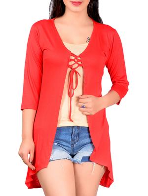 front tie knot shrug - 15348925 - Standard Image - 1