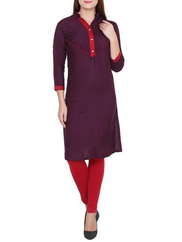 purple straight kurta - 15349137 - Very Small Image - 1