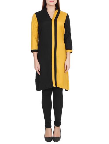 straight color block kurta - 15349140 - Very Small Image - 1