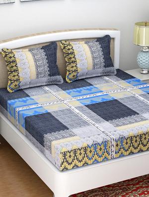 140 TC Cotton Double Bedsheet with 2 Pillow Covers - 15349145 - Standard Image - 1