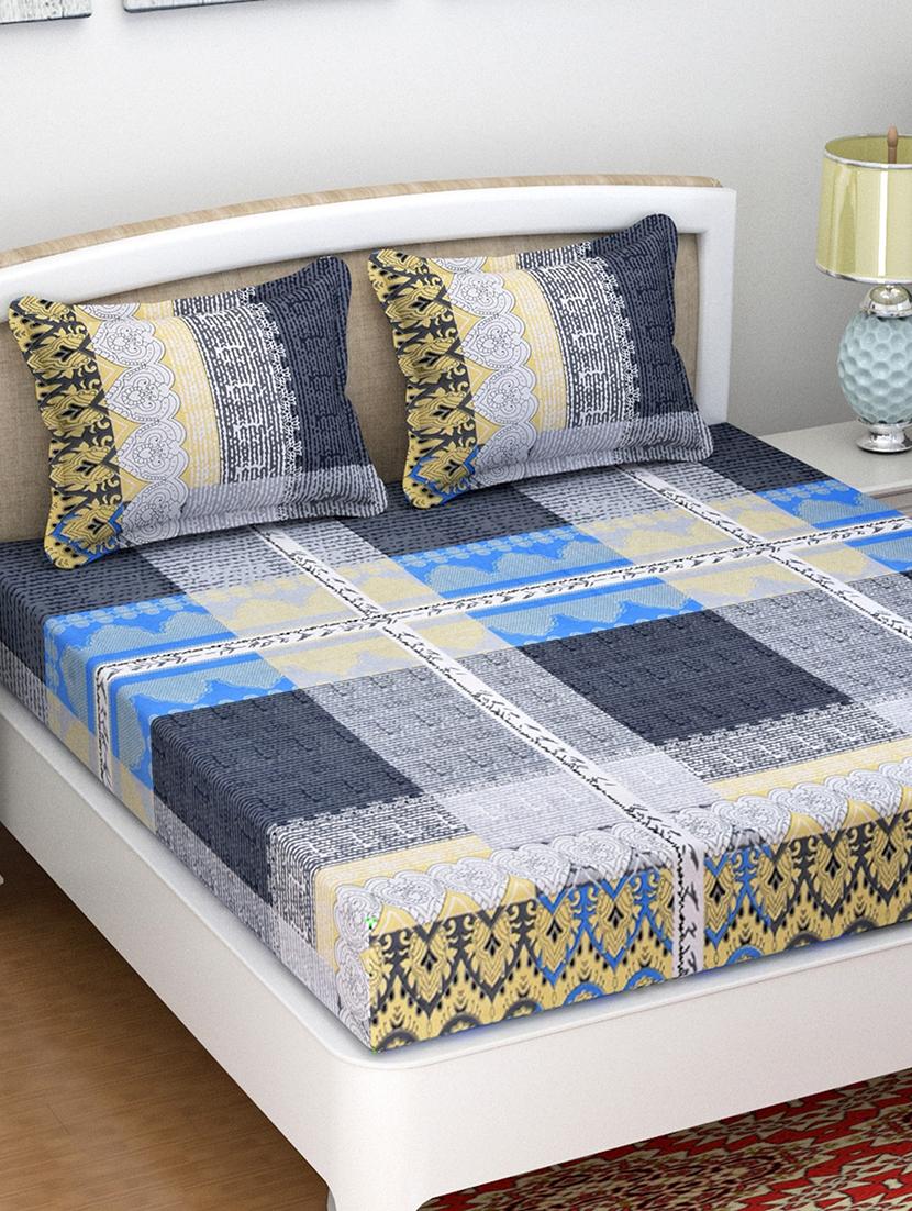 140 TC Cotton Double Bedsheet with 2 Pillow Covers - 15349145 - Zoom Image - 1