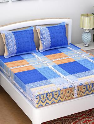 140 TC Cotton Double Bedsheet with 2 Pillow Covers - 15349147 - Standard Image - 1