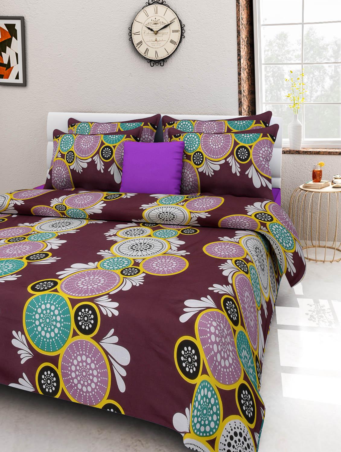 140 TC Cotton Double Bedsheet with 2 Pillow Covers - 15349154 - Zoom Image - 1