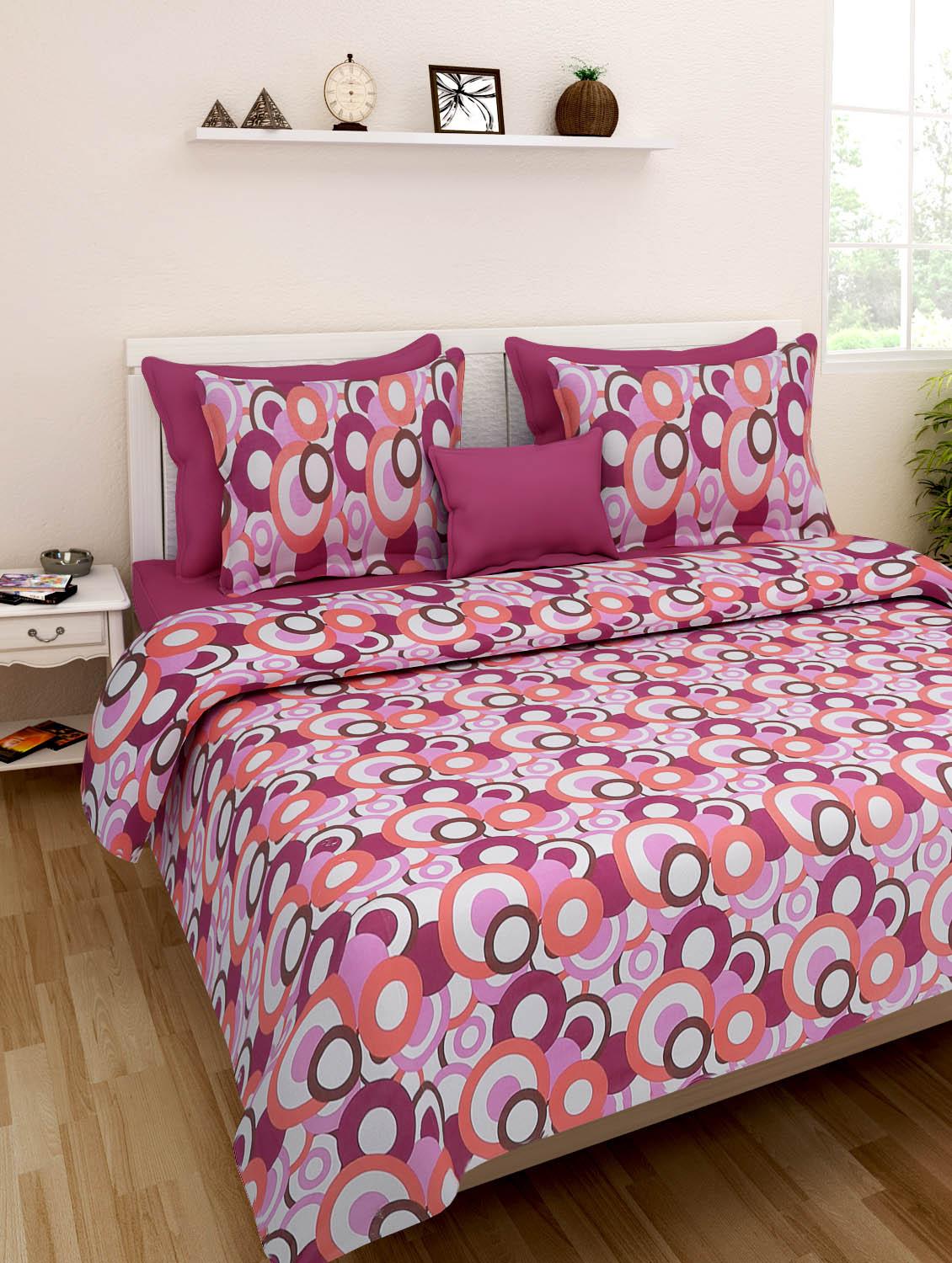 140 TC Cotton Double Bedsheet with 2 Pillow Covers - 15349157 - Zoom Image - 1