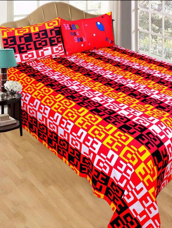 140 TC Cotton Double Bedsheet with 2 Pillow Covers - 15349167 - Zoom Image - 1