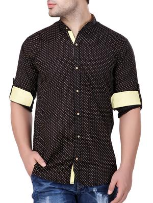 black cotton casual shirt - 15349187 - Standard Image - 1