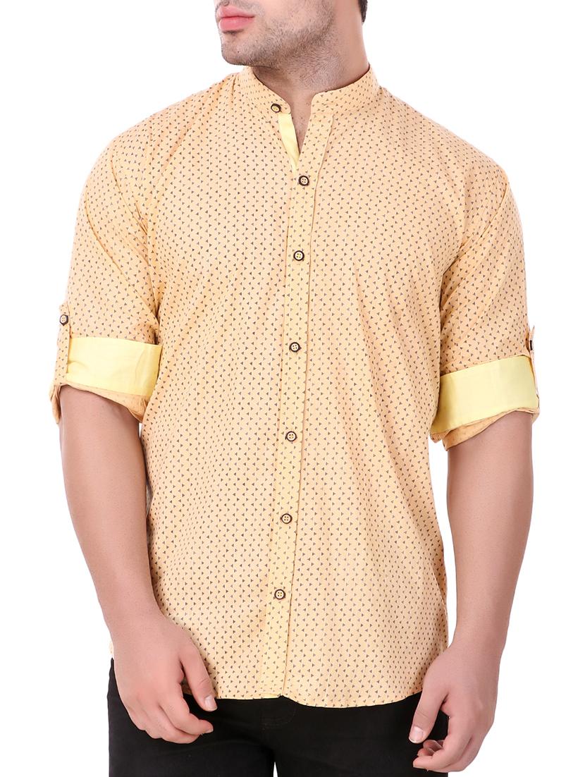 yellow cotton casual shirt - 15349191 - Zoom Image - 1