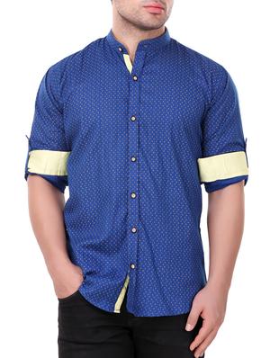 blue cotton casual shirt - 15349192 - Standard Image - 1