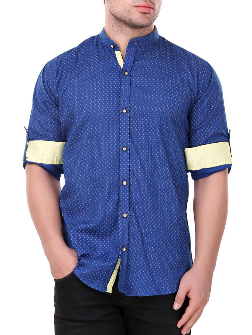 blue cotton casual shirt - 15349192 - Zoom Image - 1