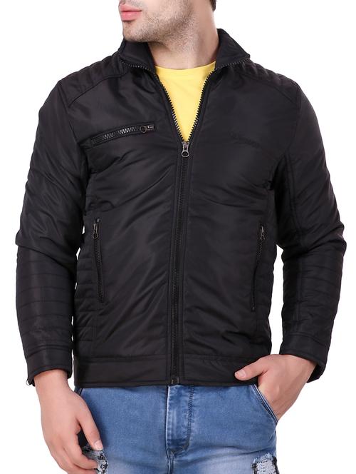 black nylon casual jacket - 15349197 - Standard Image - 1