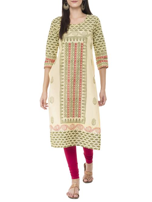 printed straight kurta - 15349405 - Very Small Image - 1