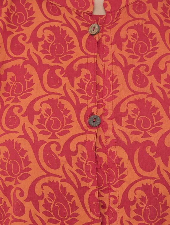 red a-line kurta - 15349406 - Zoom Image - 4