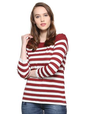 striped round neck tee - 15349430 - Standard Image - 1