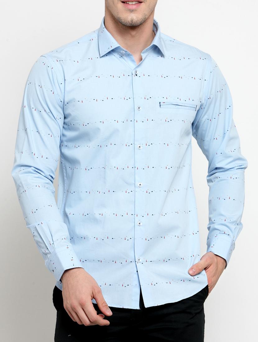 blue cotton casual shirt - 15349895 - Zoom Image - 1